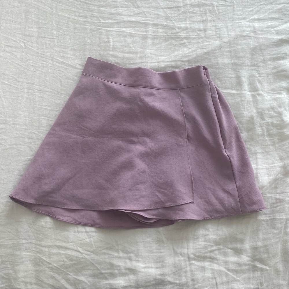 Lilac Linen Mini-Skort